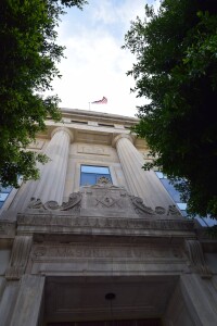 Temple Lofts Columns at Entrance